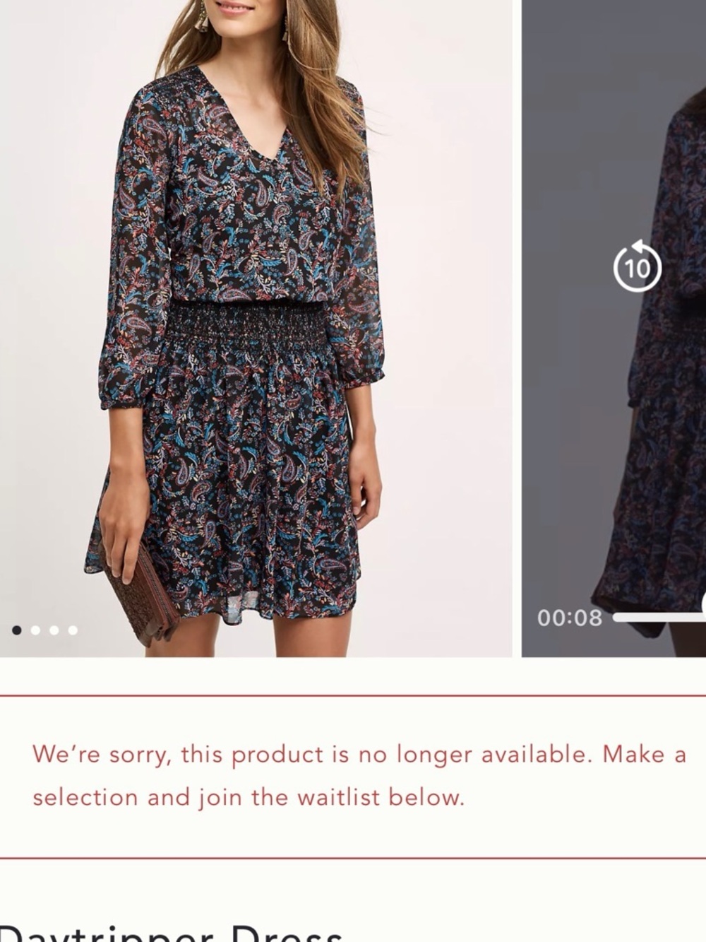 Anthropologie Vanessa Virginia Women’s Paisley Pattern V-neck Dress Size XS - Picture 3 of 11